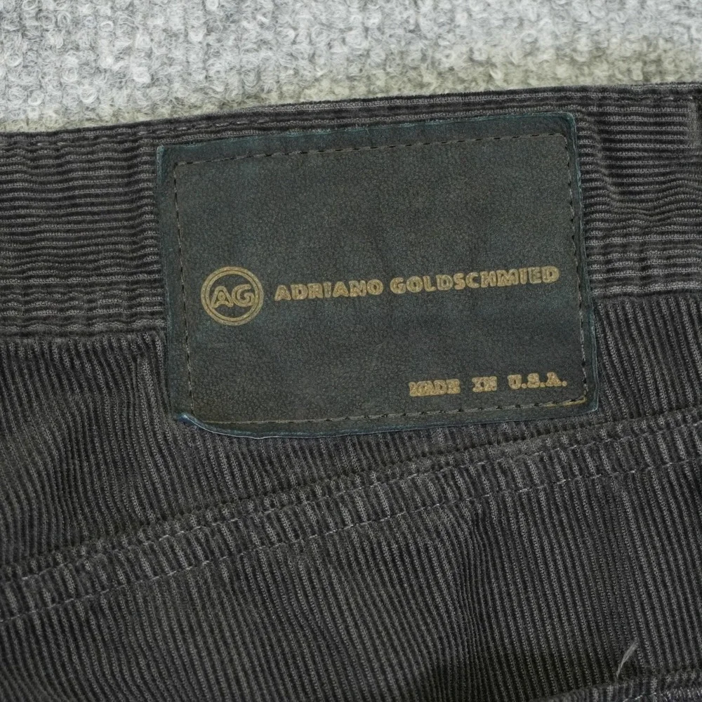 AG Adriano Goldschmied Pants Mens 36 (Fit 38x35) Gray Protege Straight Corduroy